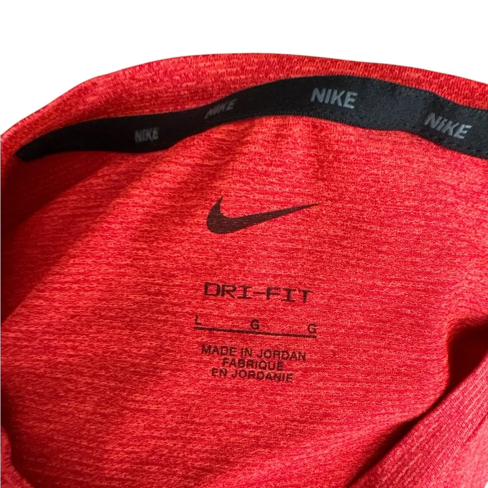 Nike Dri-Fit Red Men’s T-Shirt Size Large Nike Logo Basic Tee‎ Stretch Swoosh